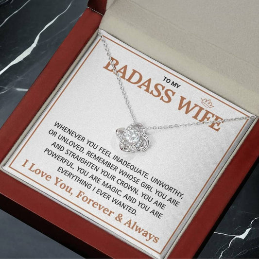 To My Badass Wife: The Everlasting Bond Necklace