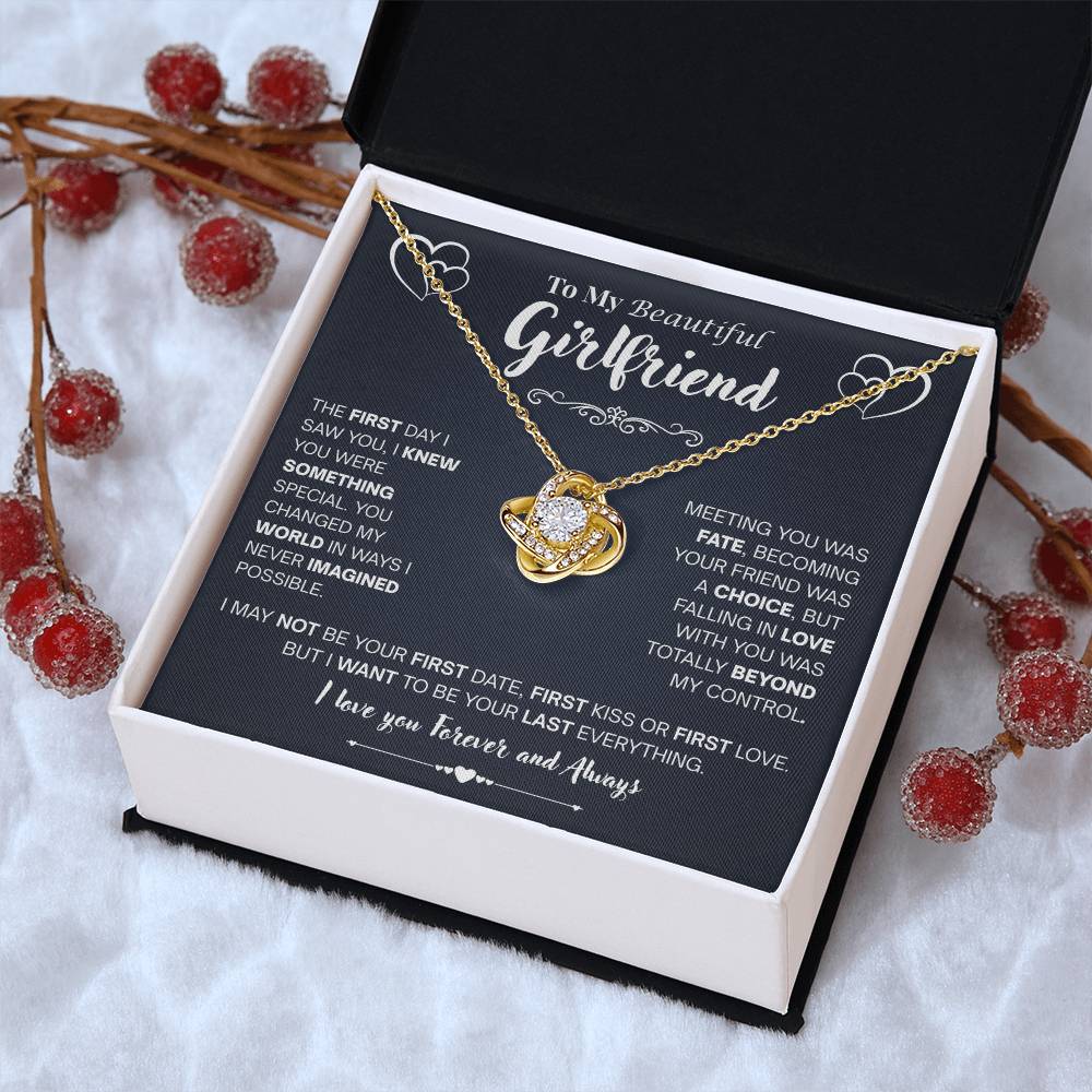 To My Beautiful Girlfriend: The Unbroken Knot Necklace