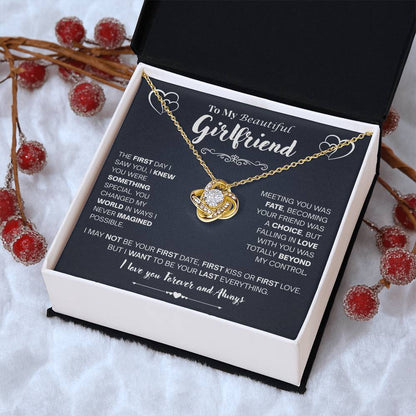 To My Beautiful Girlfriend: The Unbroken Knot Necklace