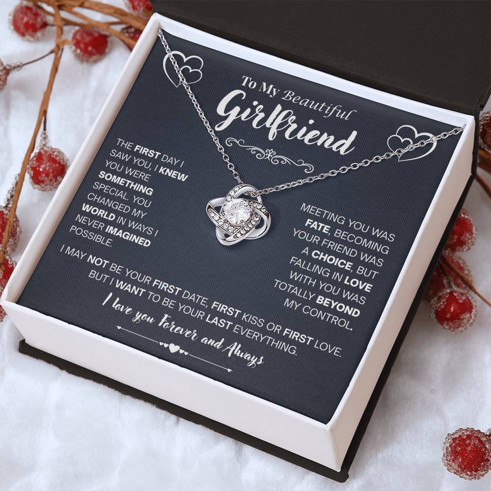 To My Beautiful Girlfriend: The Unbroken Knot Necklace