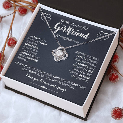 To My Beautiful Girlfriend: The Unbroken Knot Necklace