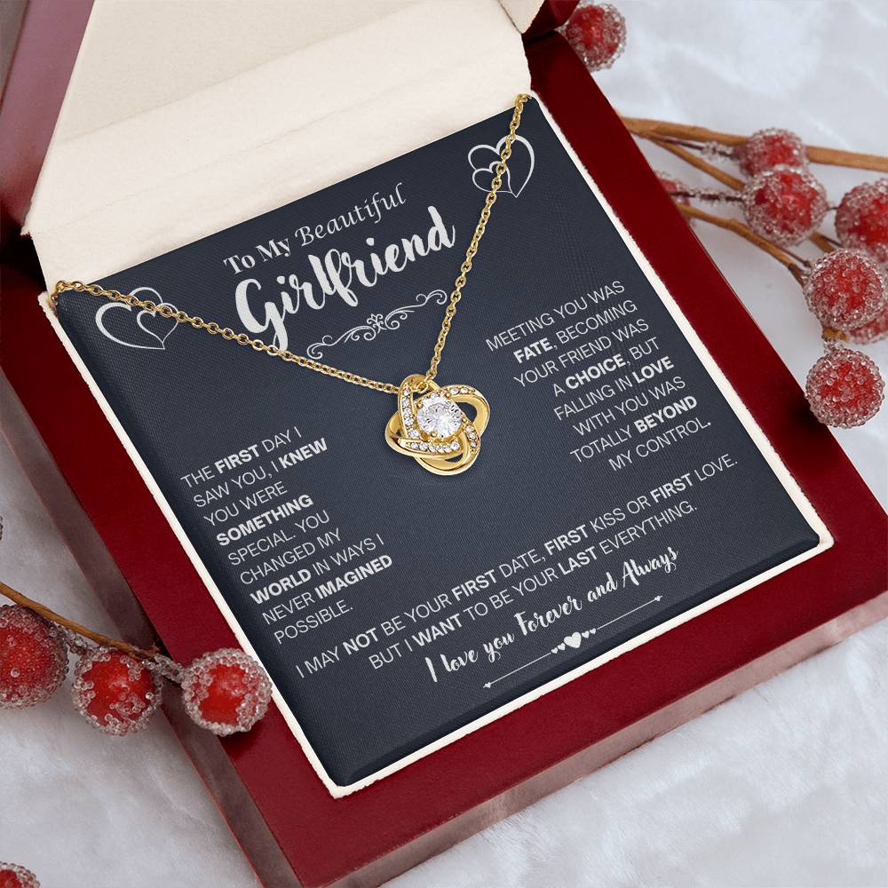 To My Beautiful Girlfriend: The Unbroken Knot Necklace