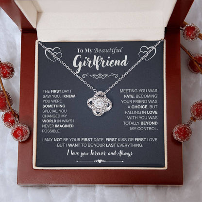 To My Beautiful Girlfriend: The Unbroken Knot Necklace